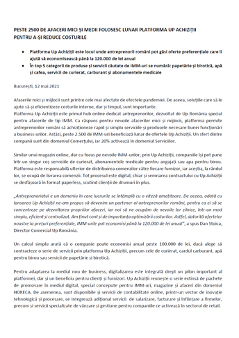 Platforma Up Achizitii este locul unde antreprenorii romani pot gasi oferte preferentiale care ii ajuta sa economiseasca pana la 120.000 de lei anual 